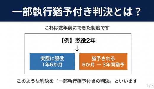 【YouTube更新】一部執行猶予付き判決とは？薬物事件の特例も解説